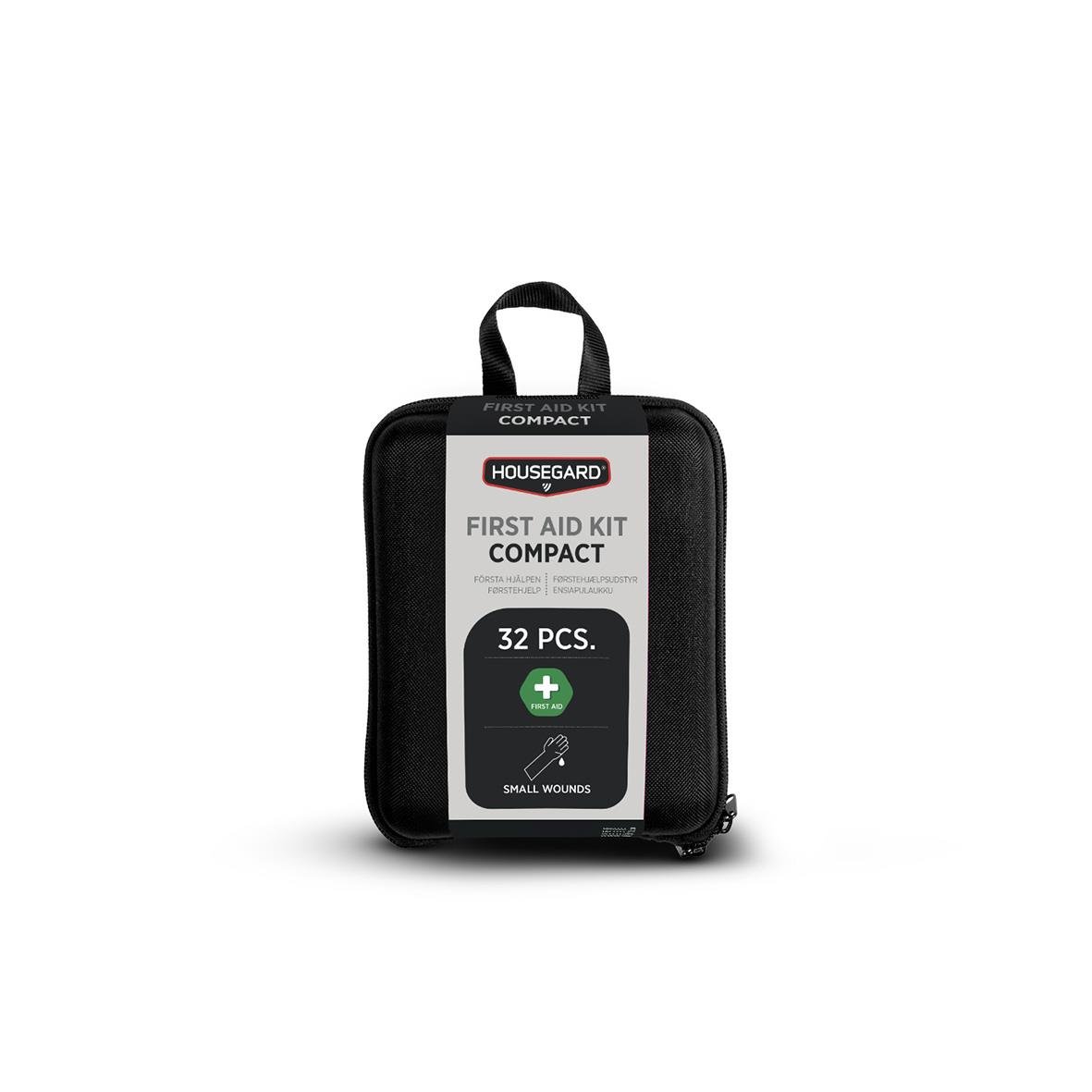 Första hjälpen-kit Housegard Compact med 32 delar i svart väska