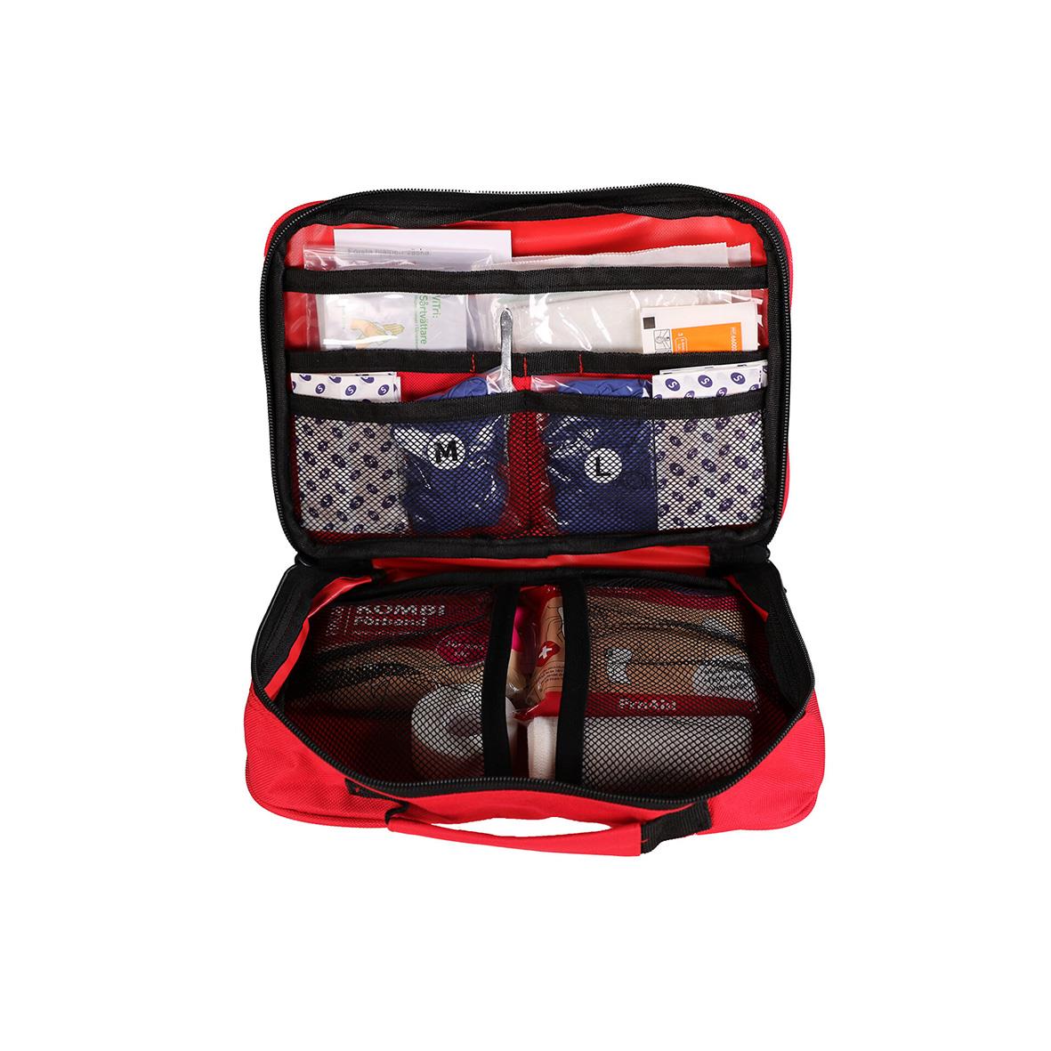 Första hjälpen väska med organiserade fack för kontor och hem