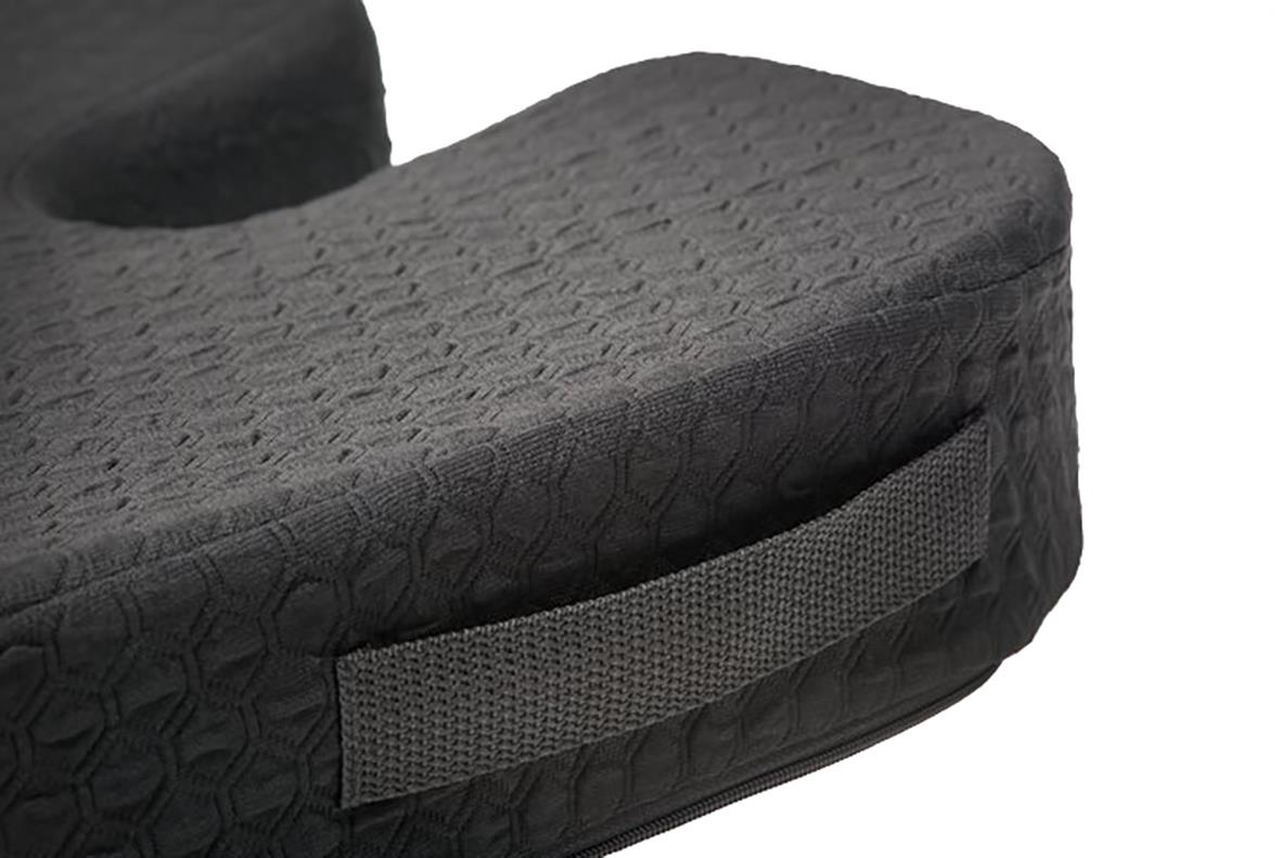 Svart ergonomisk sittkudde med cool-gel och nätficka