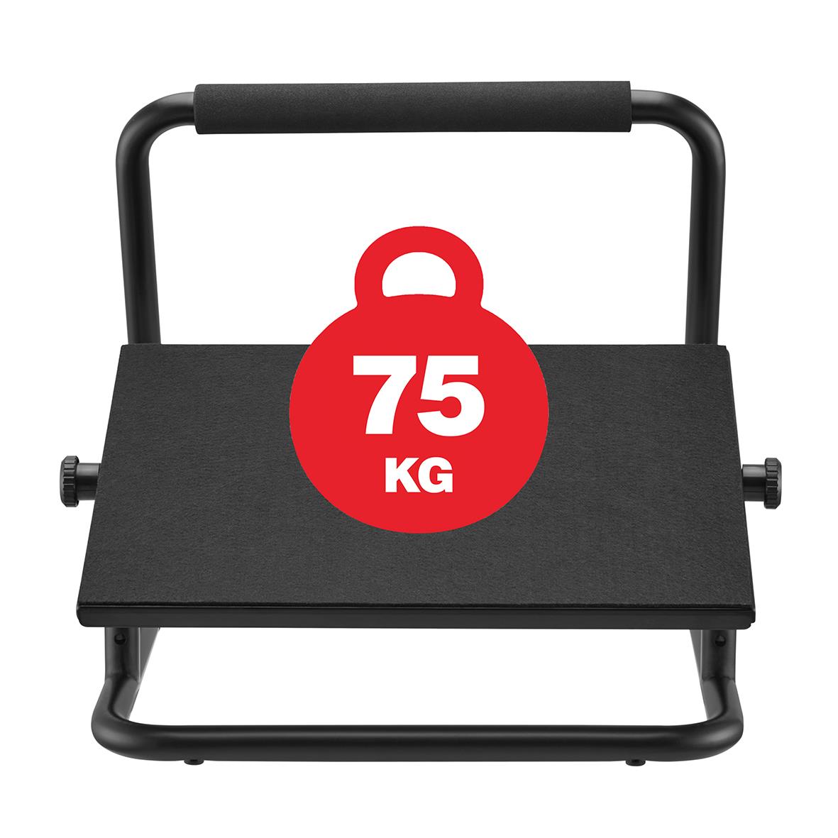 Svart fotstöd Sun-Flex Relax med vikt på 75 kg