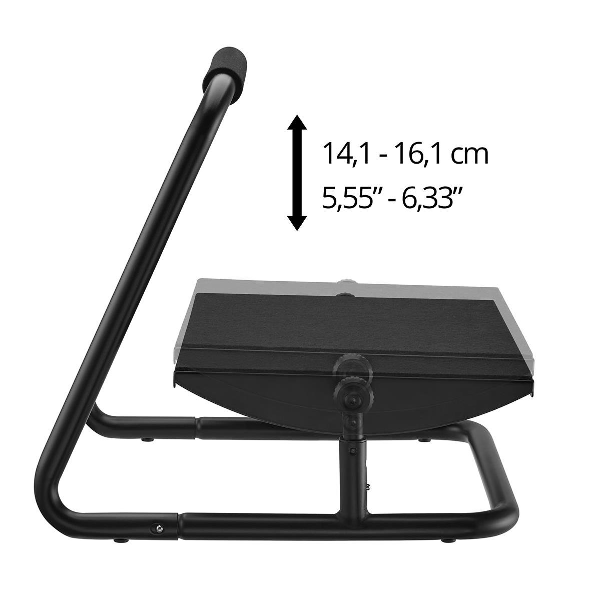 Svart fotstöd Sun-Flex Relax med justerbar höjd 14,1-16,1 cm