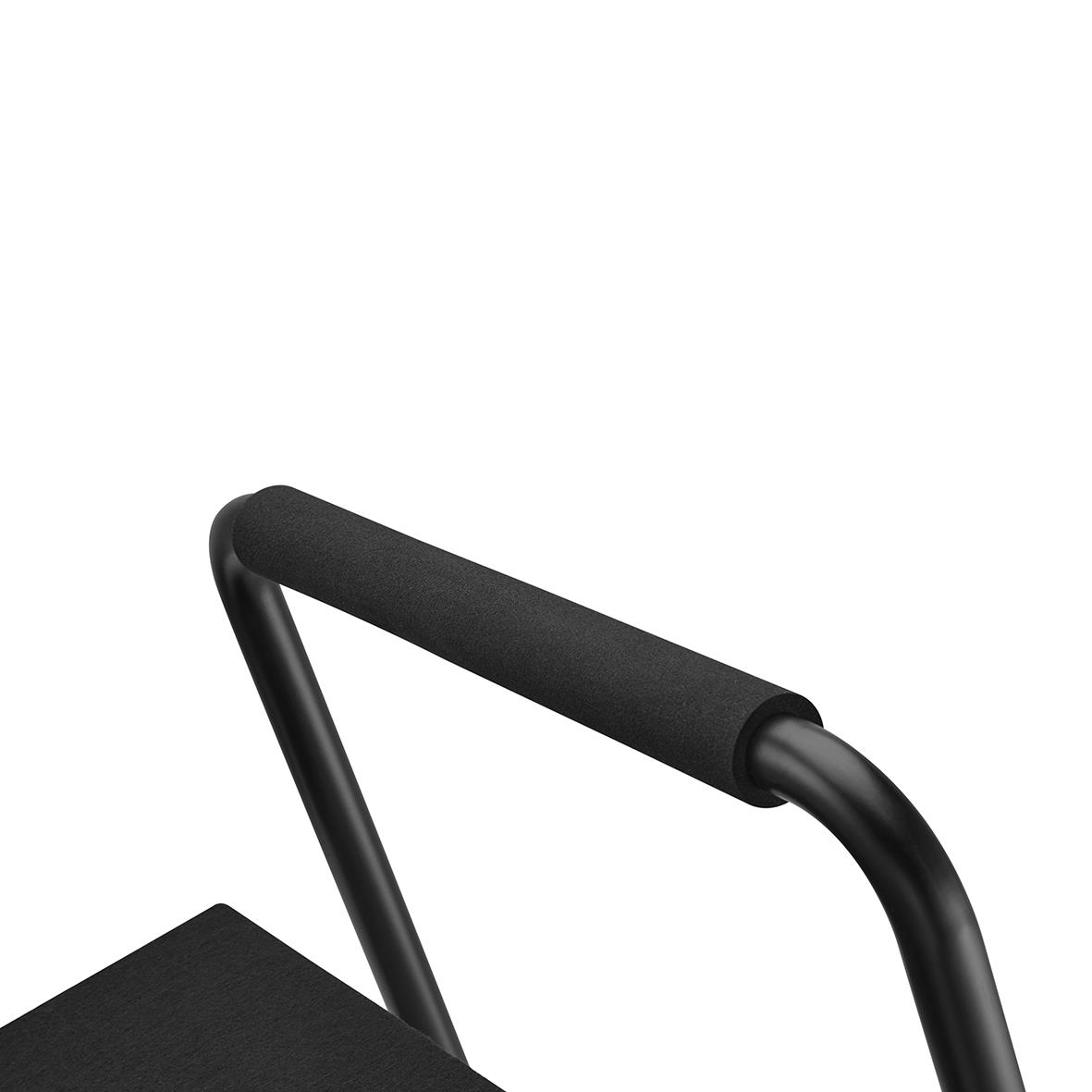 Svart fotstöd Sun-Flex Relax med vadderad handtag