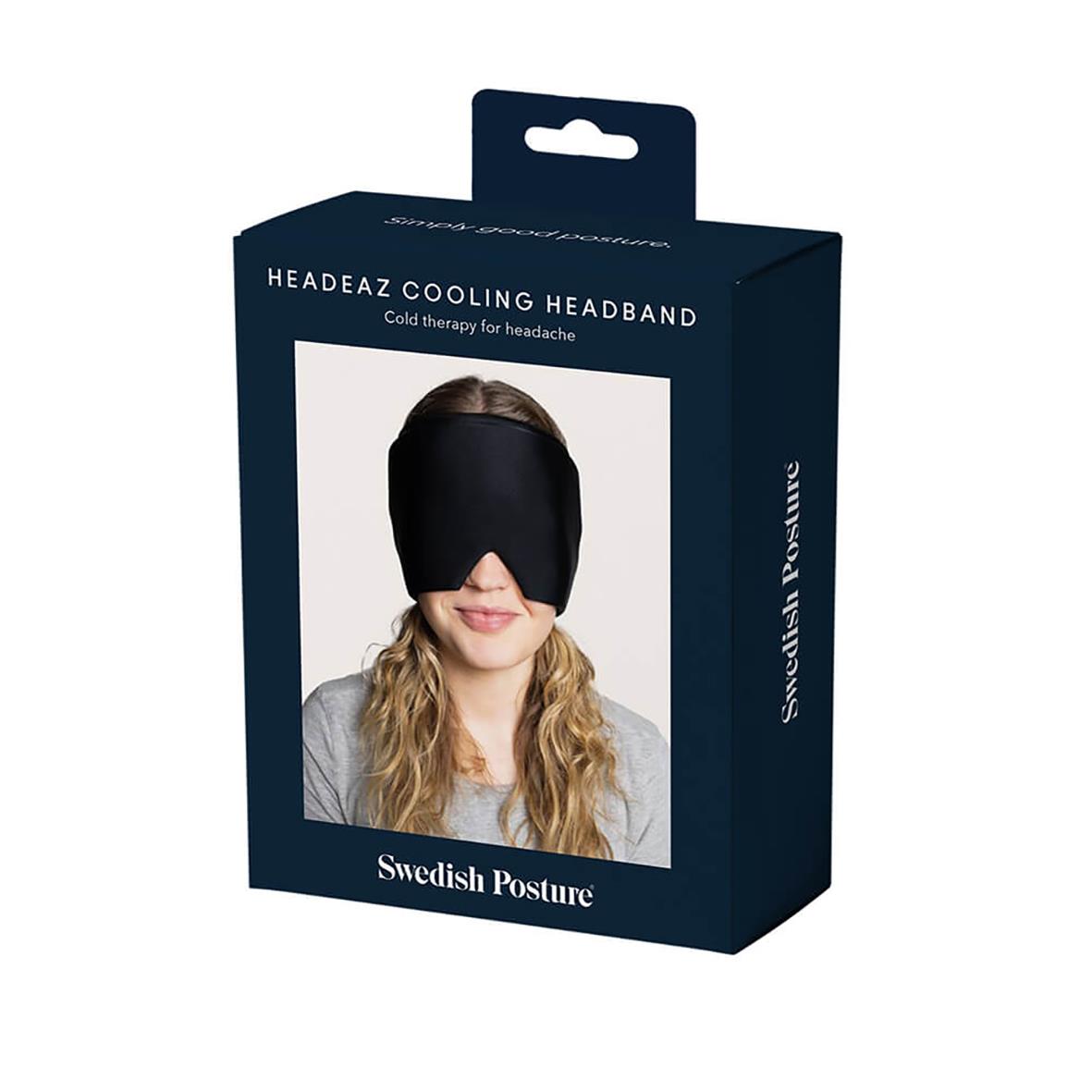 Huvudband för kylande huvudstöd för huvudvärk, i svart, från Swedish Posture