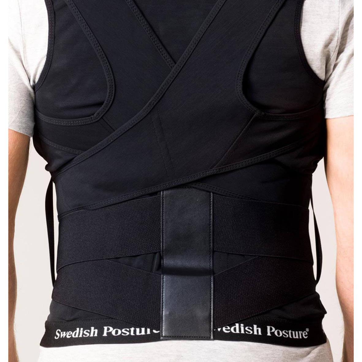 Hållningsväst Swedish Posture Medium som bärs av person för att förbättra hållningen