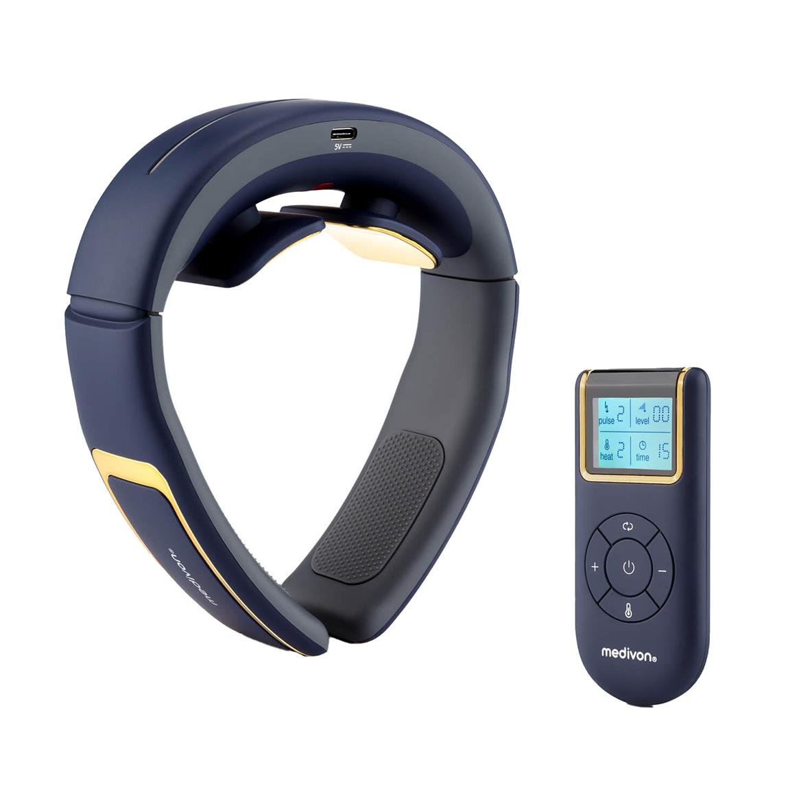 Nackmassageapparat Medivon Ultra EMS Pro med fjärrkontroll och ergonomisk design