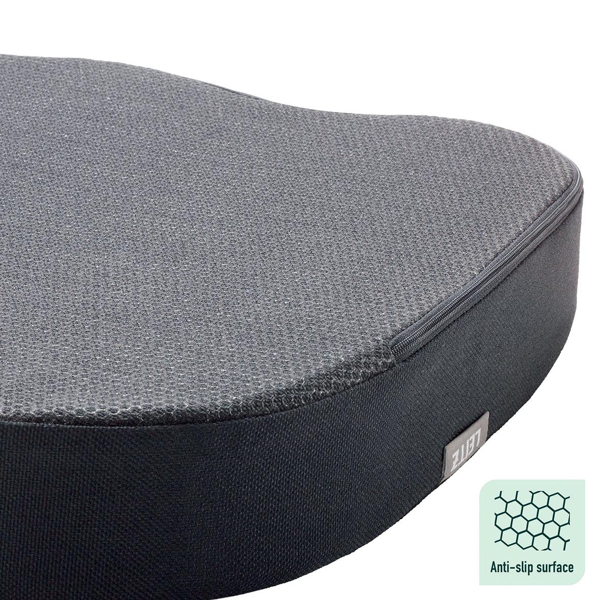 Grå ergonomisk sittkudde med uppvärmning och halkfri undersida