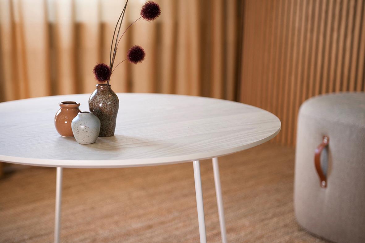 Soffbord inoff Nina Vit/Vit Ø70, H51 87030016