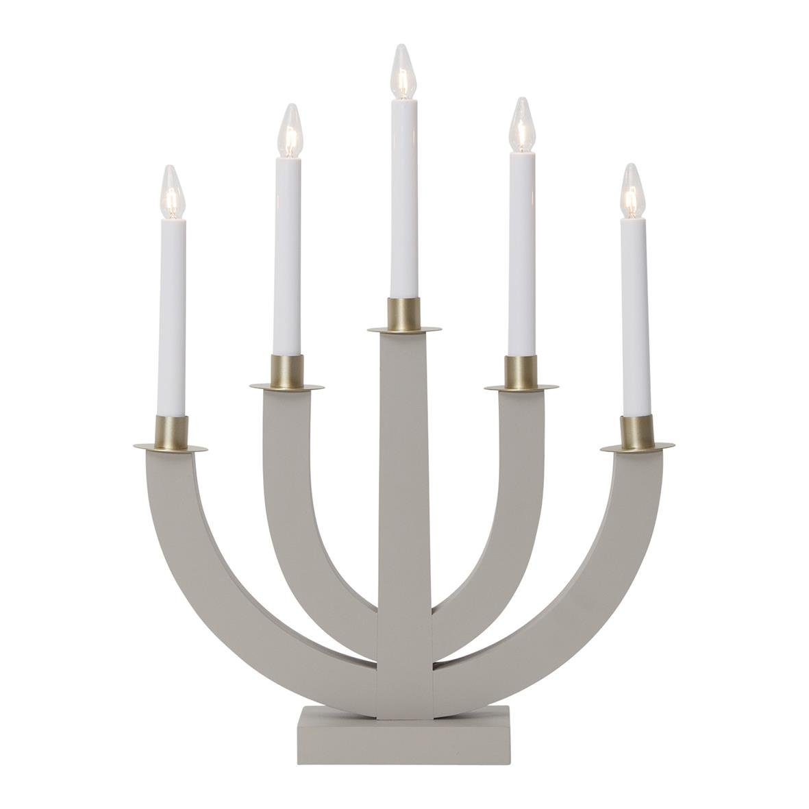 Beige ljusstake Eli med fem ljus, 37x47cm