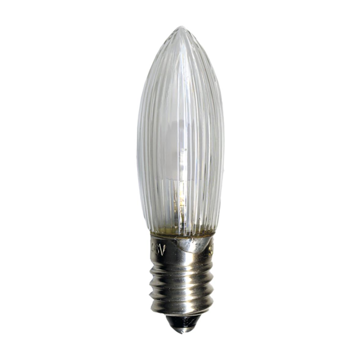 Reservlampa LED 0,2W Varmvit i glaskropp med metallbas