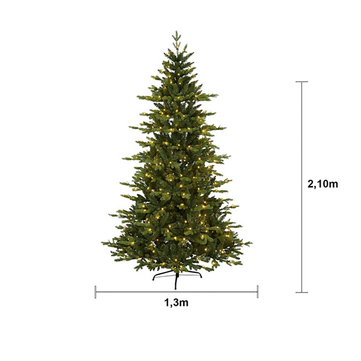 Julgran Larvik 360 LED lampor, 210 cm hög, 1,3 m bred