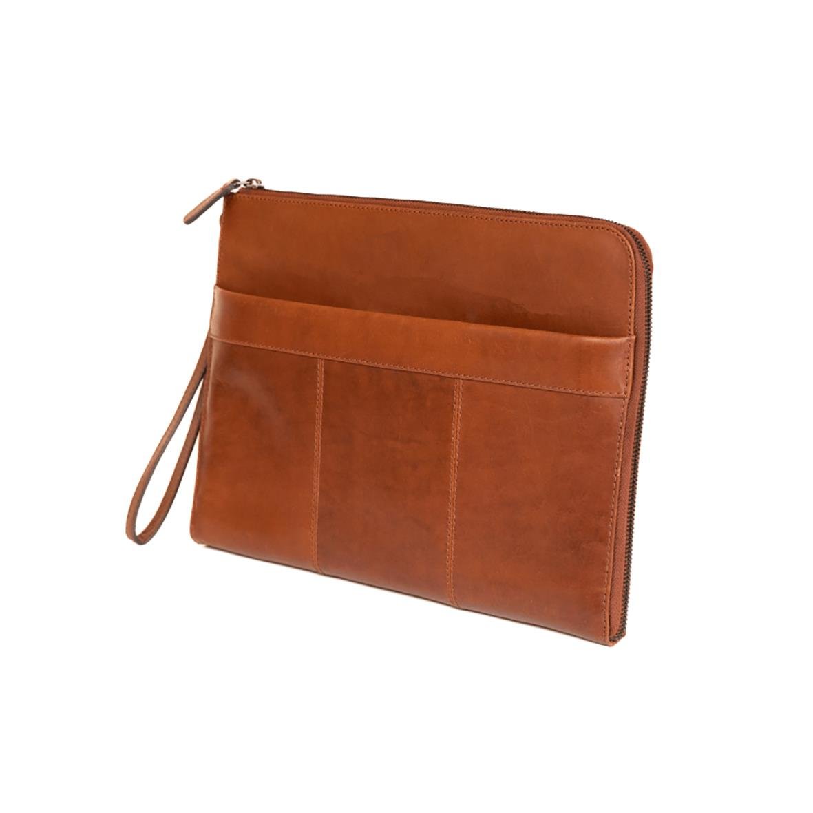 Datorfodral Ravello Skinn Cognac för 13 tum dator, i läder med handtag och flera fack