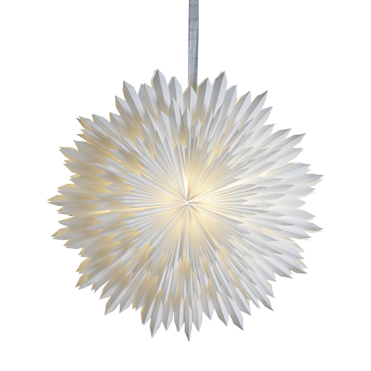 Julstjärna Ice Vit 70cm, snöflingeformad dekorationslampa i vitt