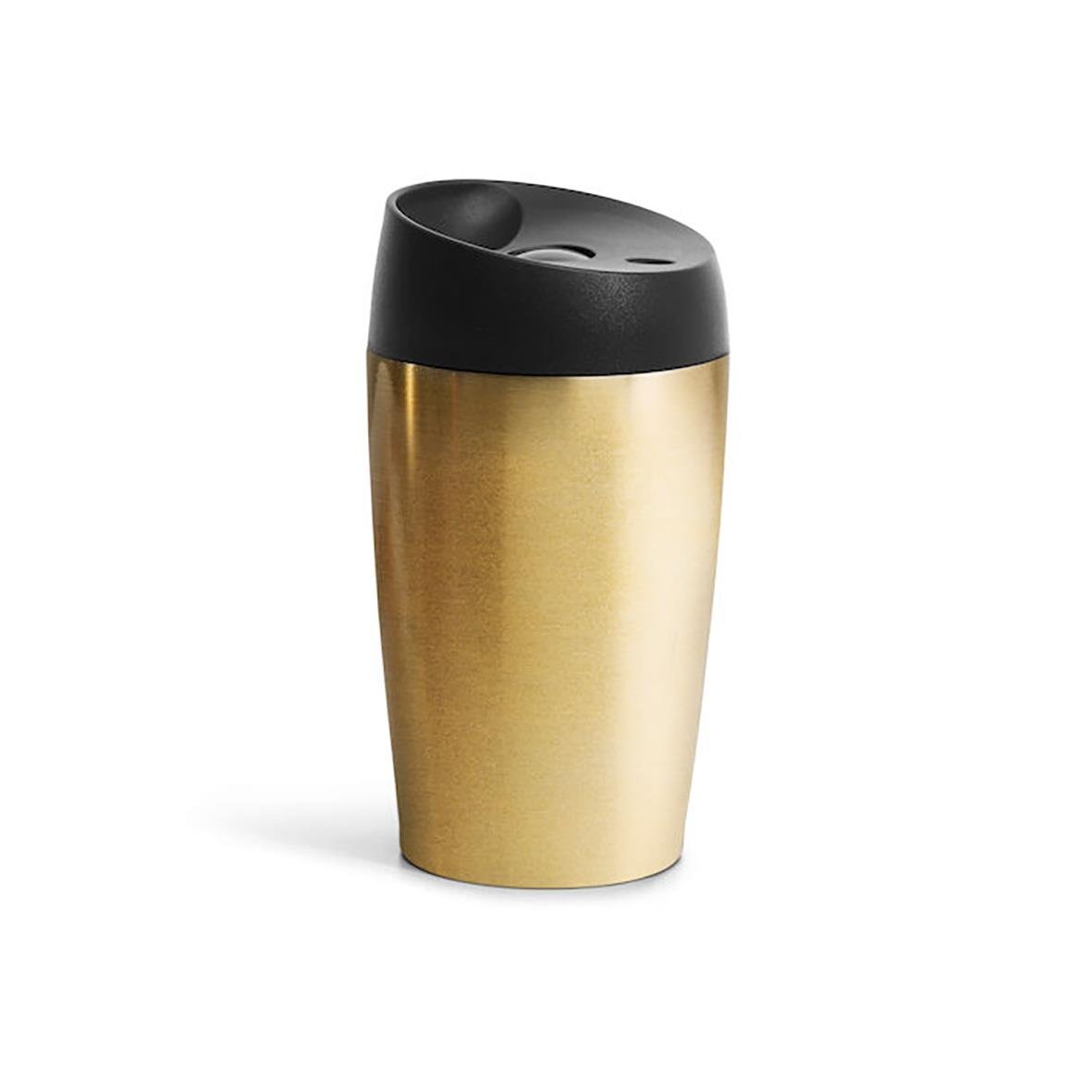 Termosmugg Sagaform Loke Guld 24cl med svart lock och guldig kropp