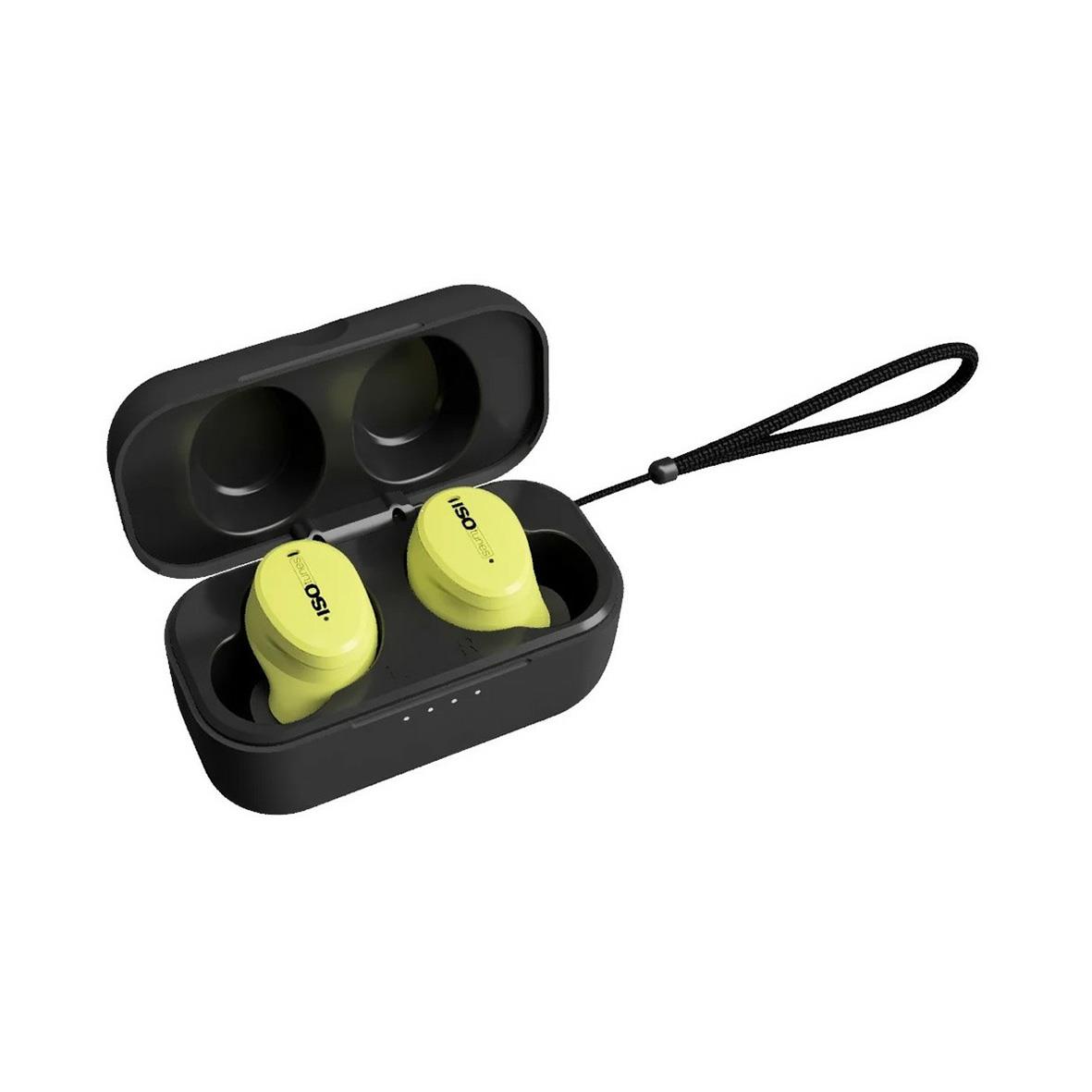 Hörselpropp ISOtunes Free Aware i gul i laddningsfodral