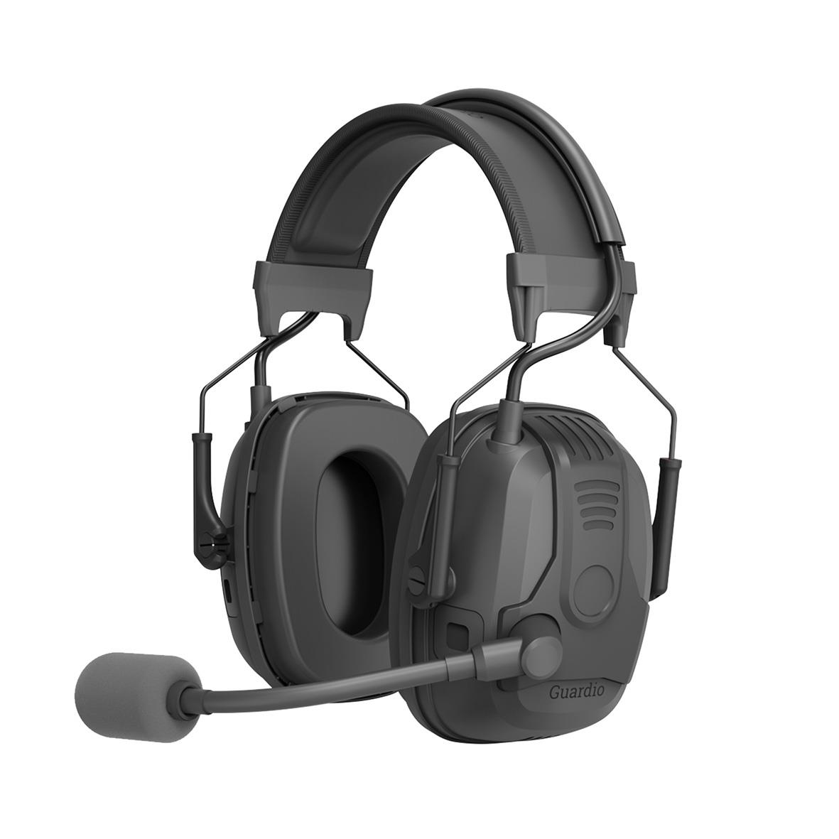 Hörselkåpa Guardio Freebird BT med mikrofon och justerbar huvudband, svart färg