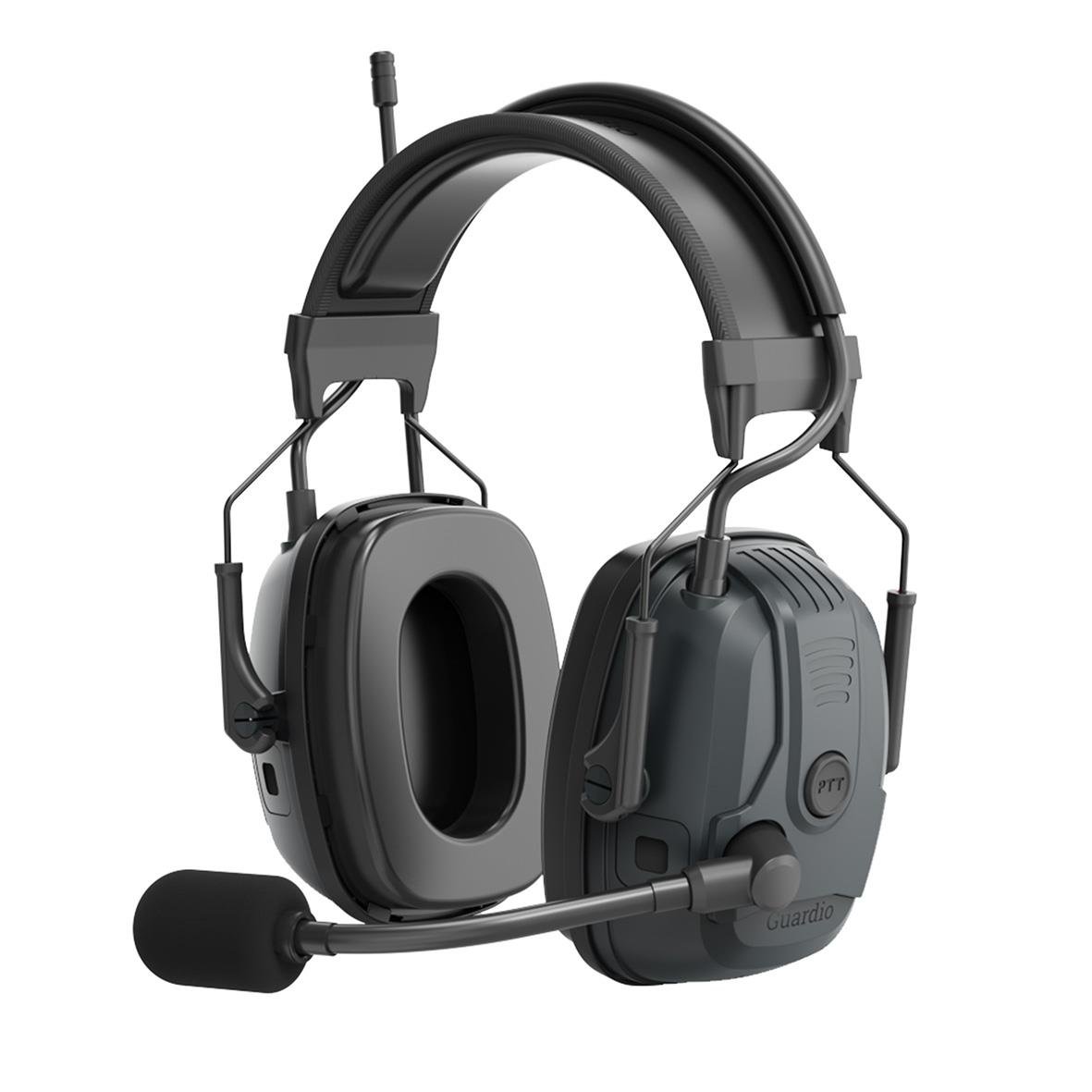 Hörselkåpa Guardio Freebird PRO med mikrofon och justerbar huvudband, svart färg