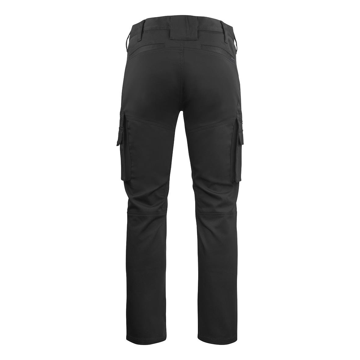 Svarta servicebyxor Texstar FP38 i storlek 34/30 visade bakifrån