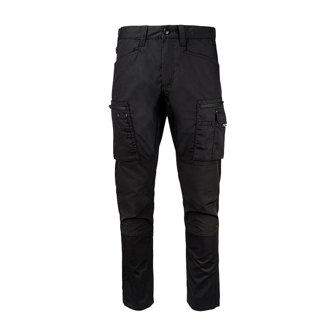 Svarta servicebyxor Texstar FP60 med flera fickor och knäskyddsinfällningar