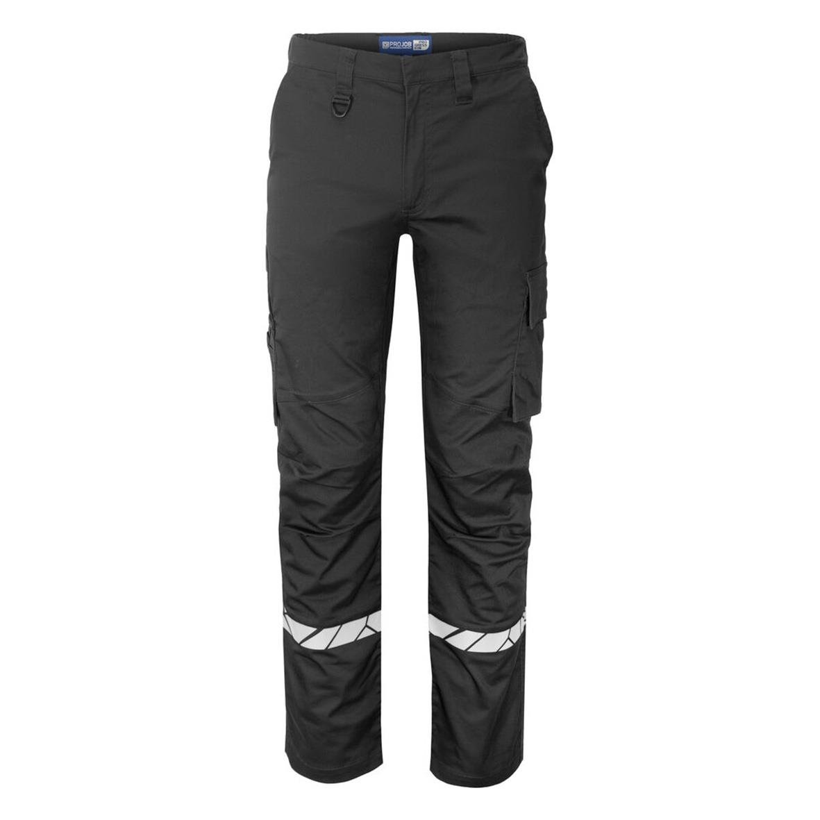 Svarta servicebyxor Projob 7507 i storlek C44 med reflekterande detaljer