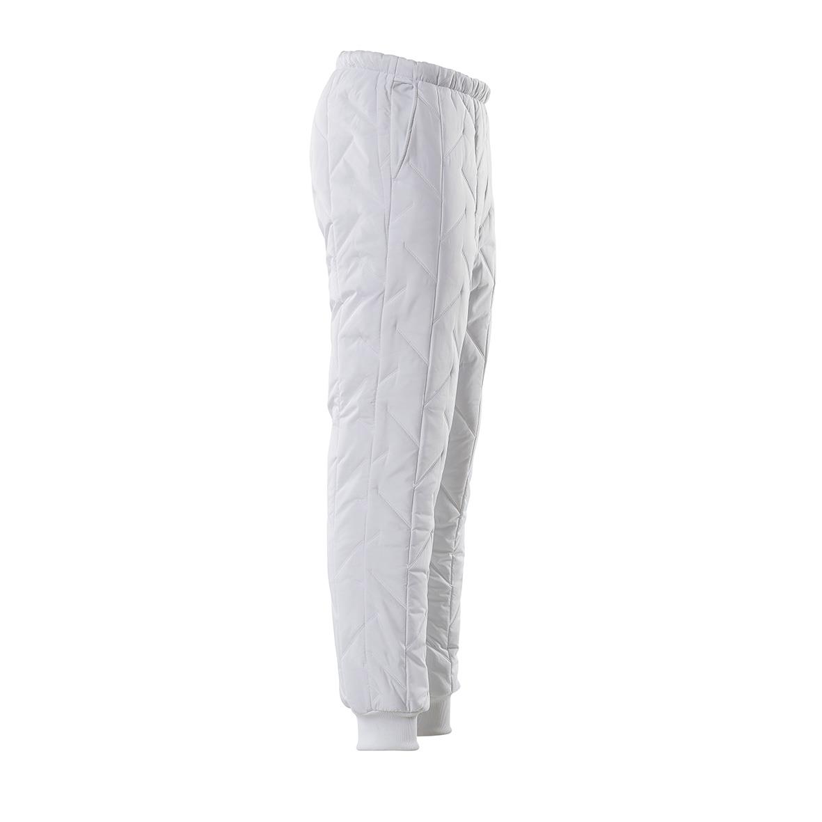 Vita träningsbyxor med elastisk midja och muddar vid foten