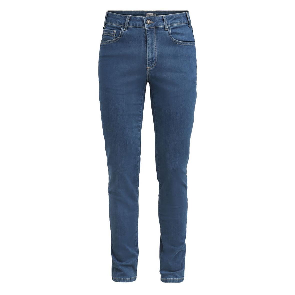 Blå jeans med normal passform och femficksdesign