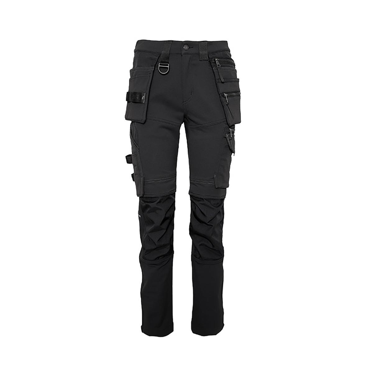 Svarta arbetsbyxor Midjebyxa Texstar WP58 Dam MultiPro med flera fickor och justerbara detaljer
