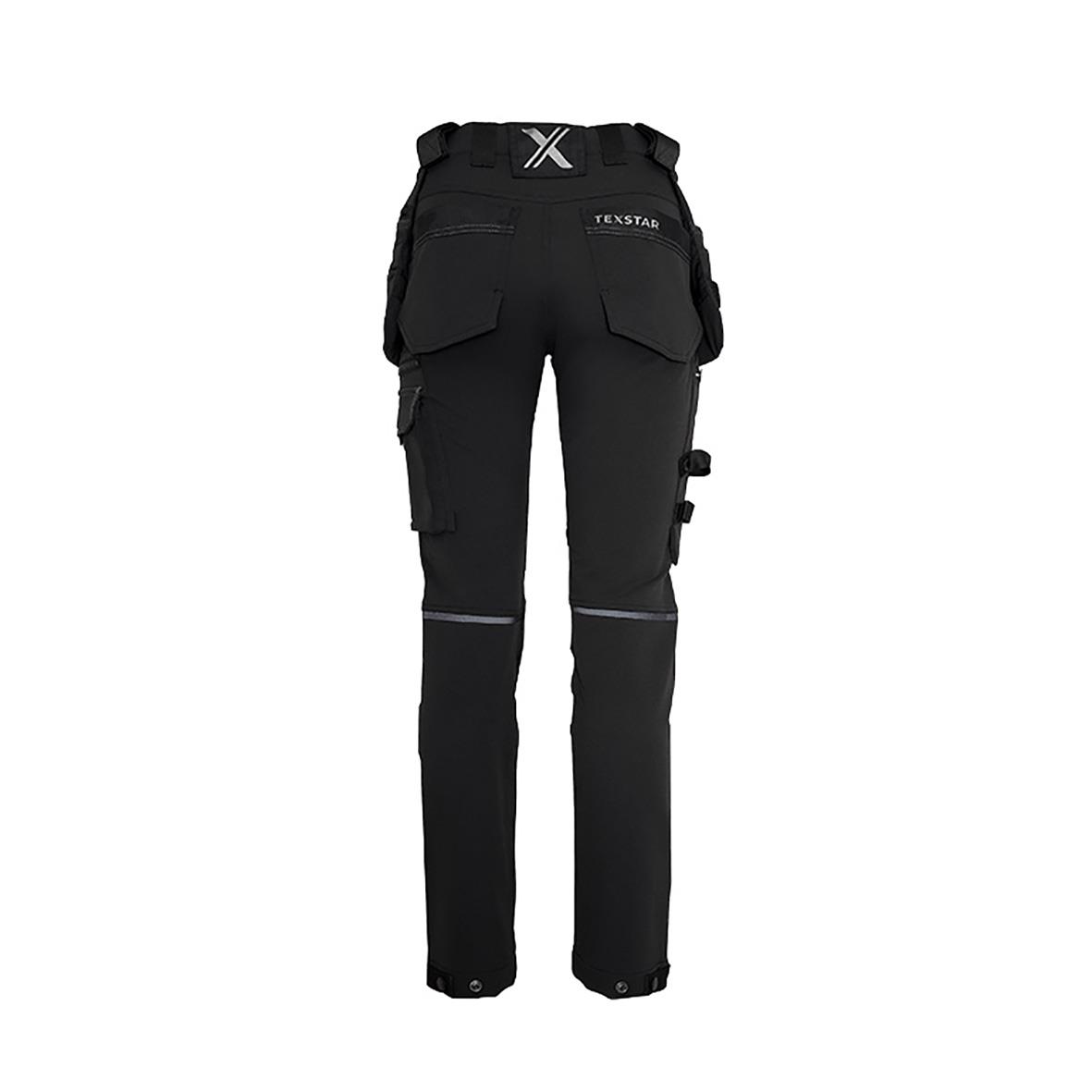 Svarta arbetsbyxor Texstar WP58 Dam MultiPro med fickor och reflexdetaljer