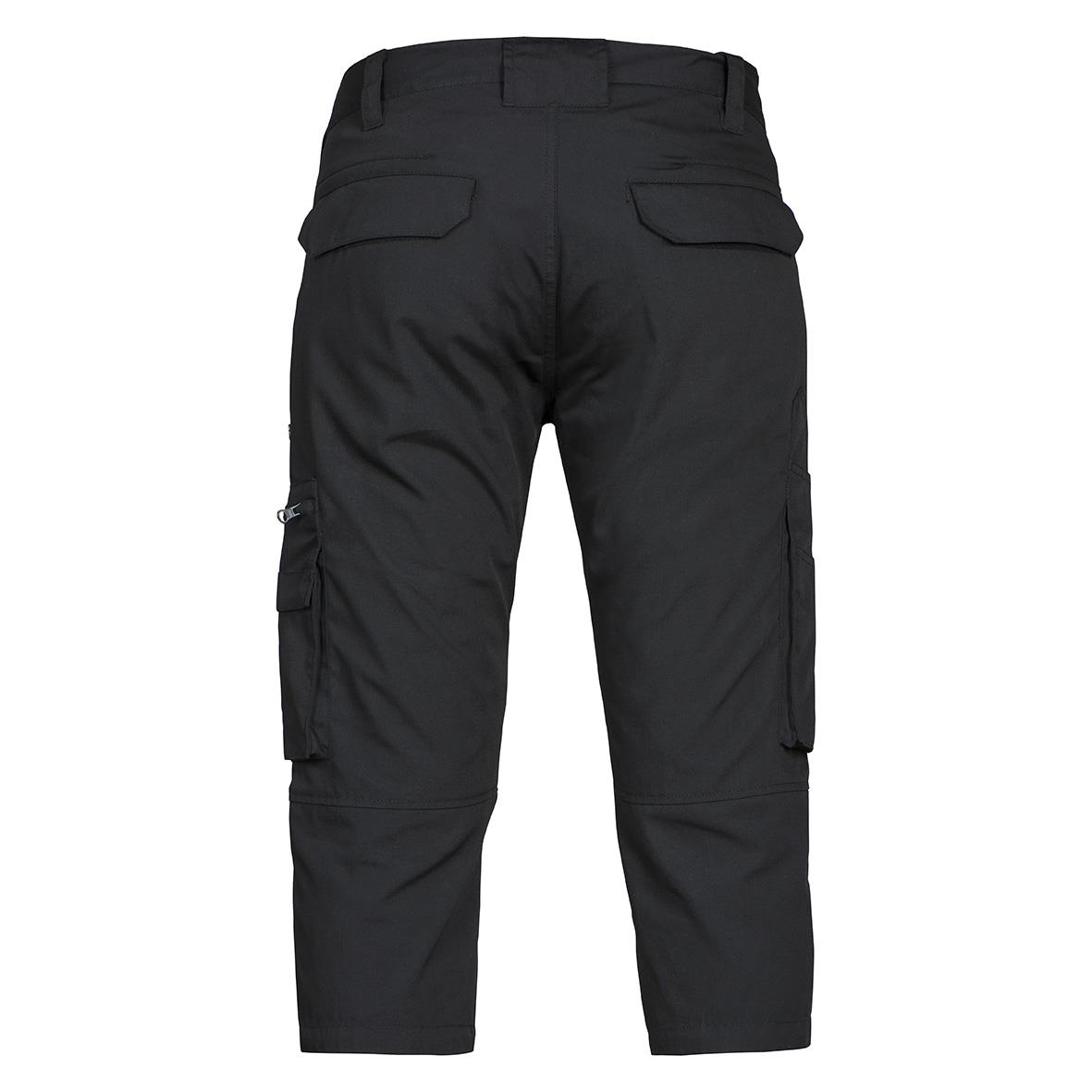 Svarta piratbyxor Texstar FS10 i storlek W26 med fickor och dragkedjor