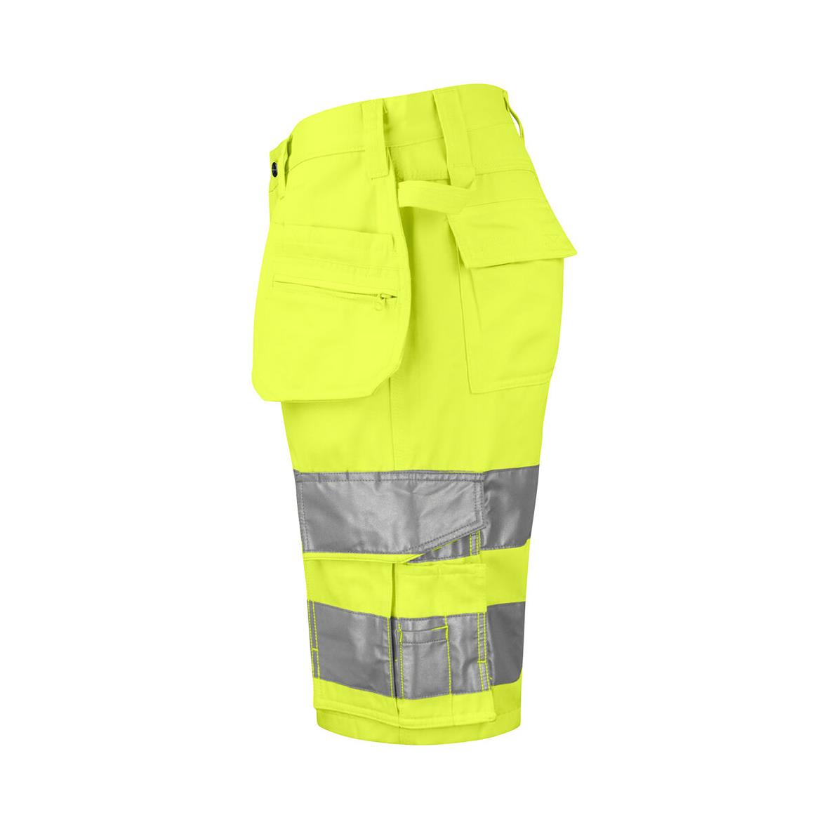 Hantverksshorts Projob 6535 i varselgul och svart med reflexband