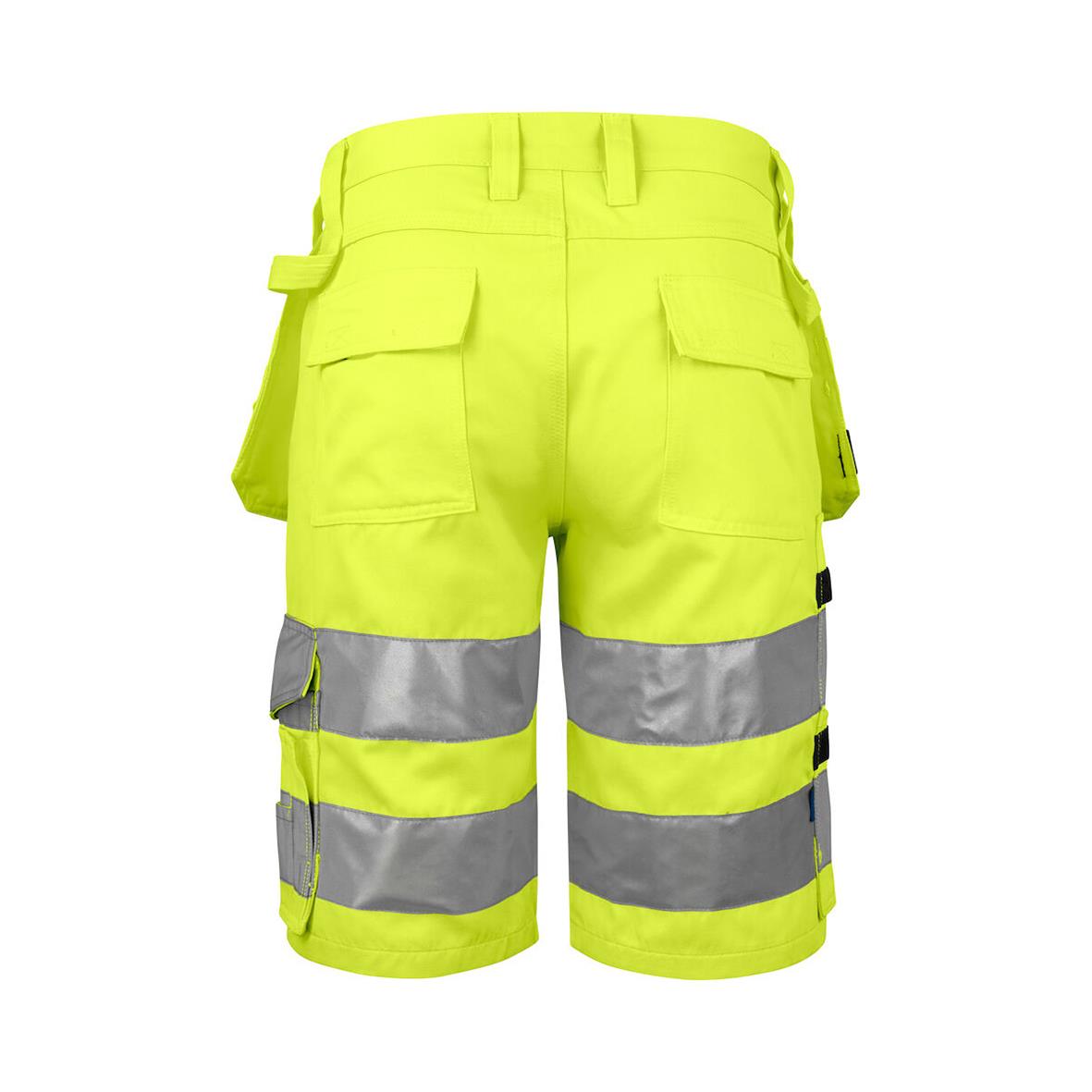 Hantverksshorts Projob 6535 i varselgul och svart med reflexband