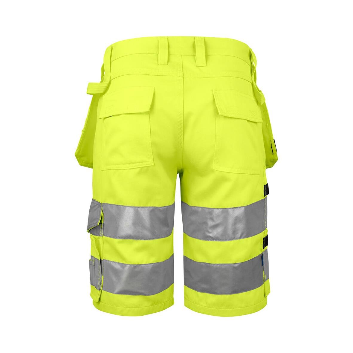 Hantverksshorts Projob 6535 i varselgul och svart med reflexband
