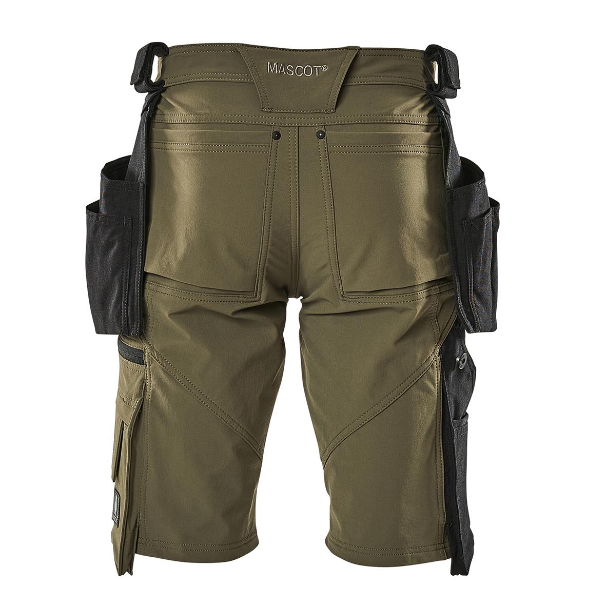 Hantverksshorts Mascot 17149-311 mossgrön C48 med flera fickor och justerbara detaljer