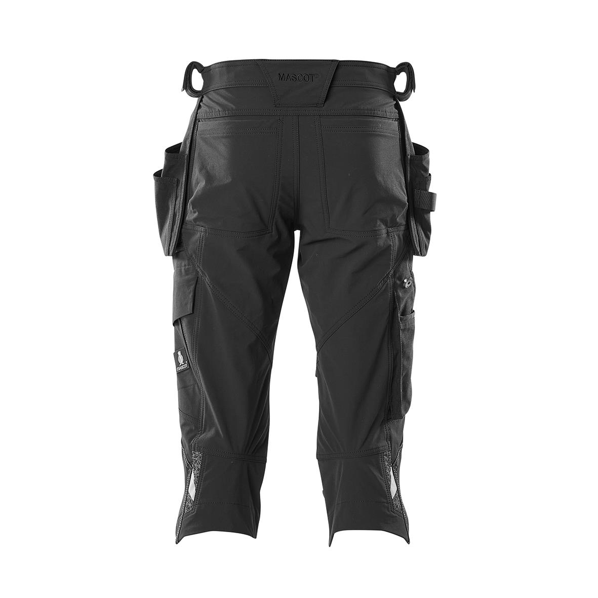 Svarta piratbyxor med flera fickor och justerbara detaljer