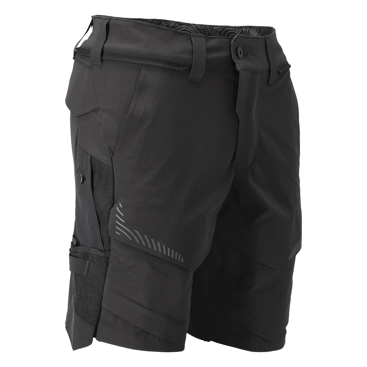 Svarta stretchshorts för män med fickor och justerbar midja