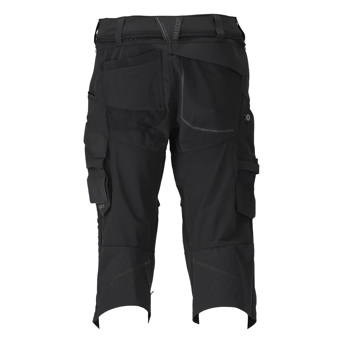 Svarta piratbyxor med flera fickor och justerbar midja