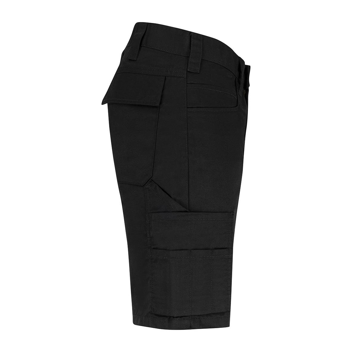 Svarta tjänsteshorts Texstar FS20 C46 med fickor och knäskydd