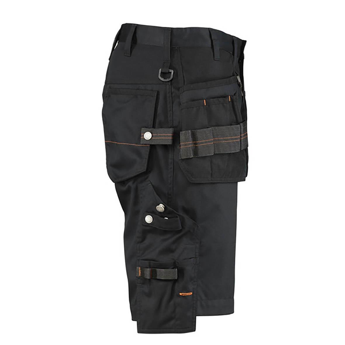 Svarta hantverksshorts med flera fickor och verktygsfästen