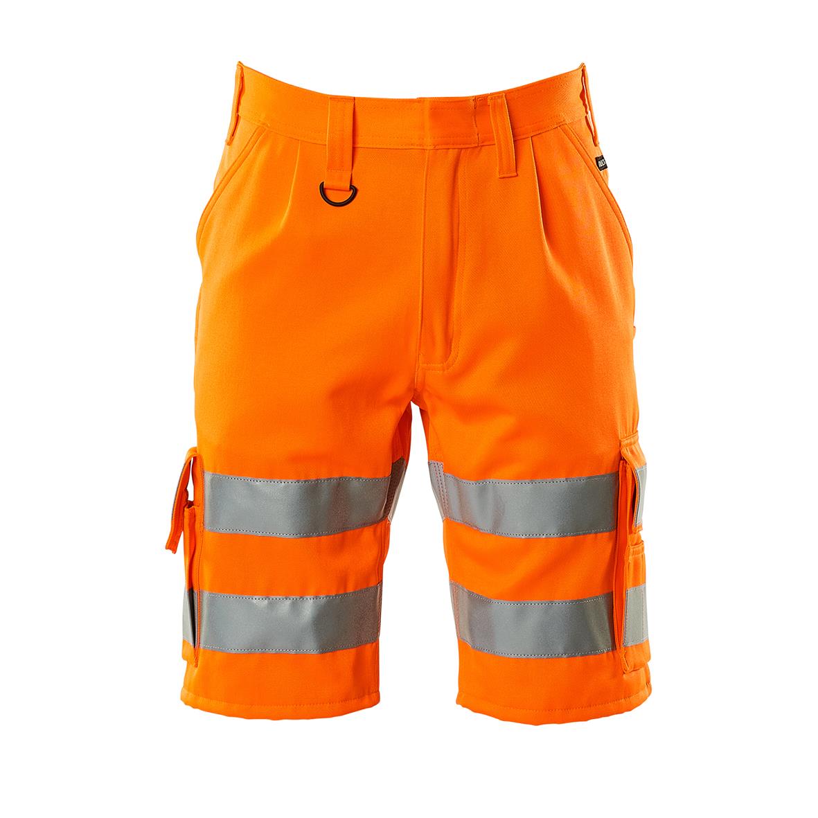 Orange shorts med reflexband och sidfickor, arbetskläder