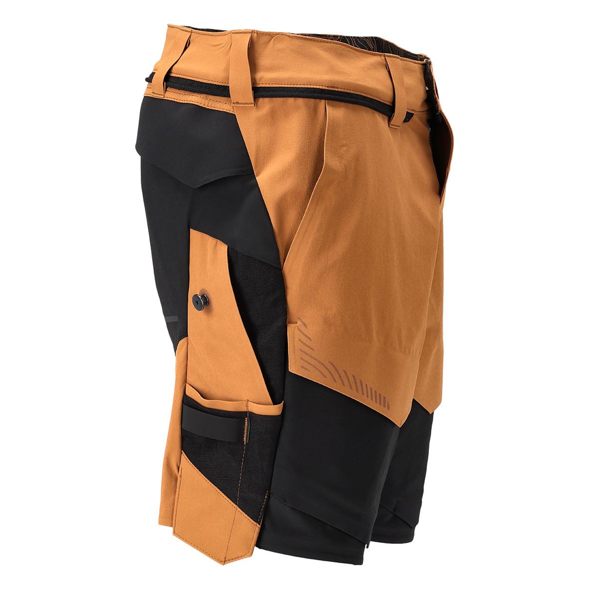 Stretch Nötbrun/Svart shorts med flera fickor och justerbar midja