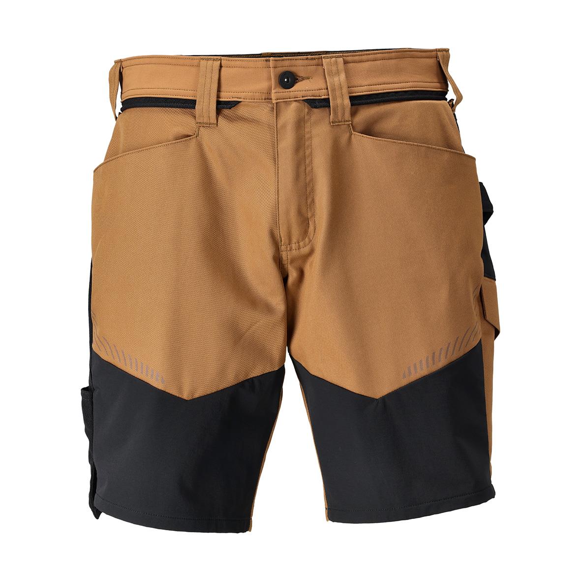 Klädesbyxor i nötbrun och svart med fickor och justerbar midja