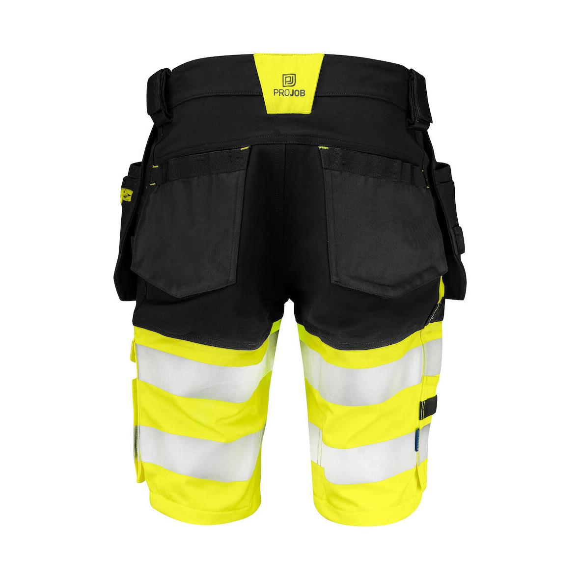 Hantverksshorts Projob 6580 Klass 1 Varselgul/Svart C44 med reflexband och flera fickor