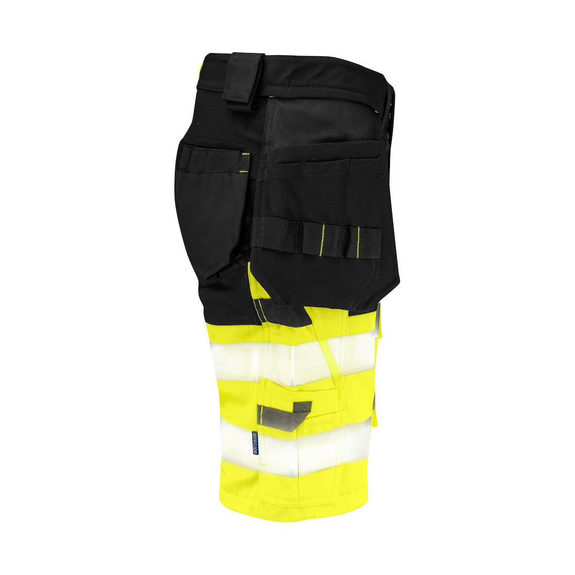 Hantverksshorts Projob 6580 Klass 1 varselgul och svart med fickor och reflexdetaljer