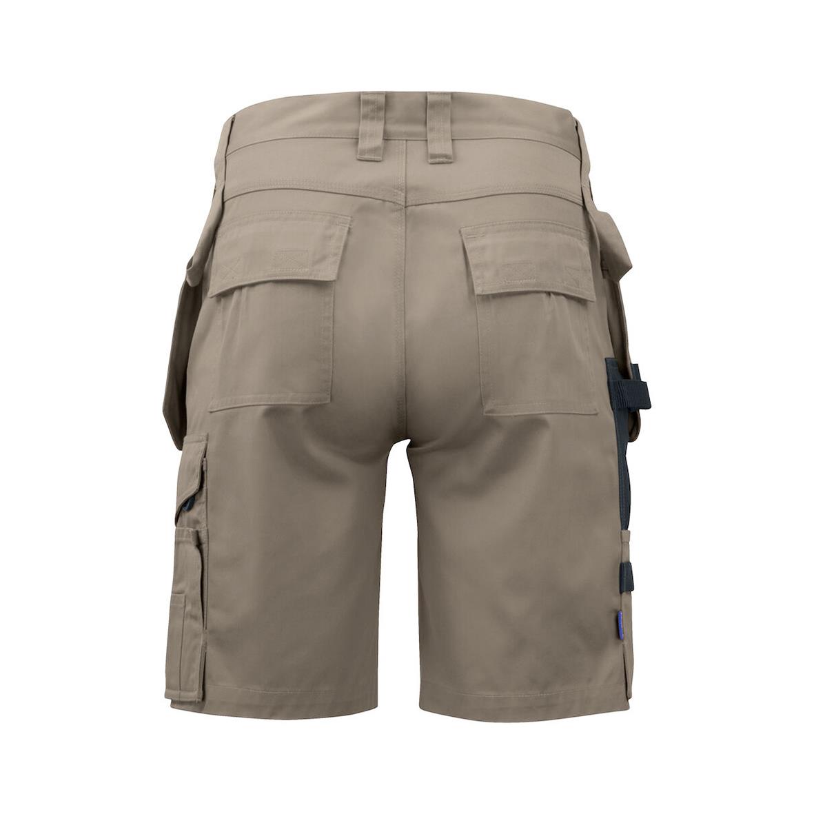 Khakfärgade hantverksshorts Projob 5535 C46 med fickor bak och sidor
