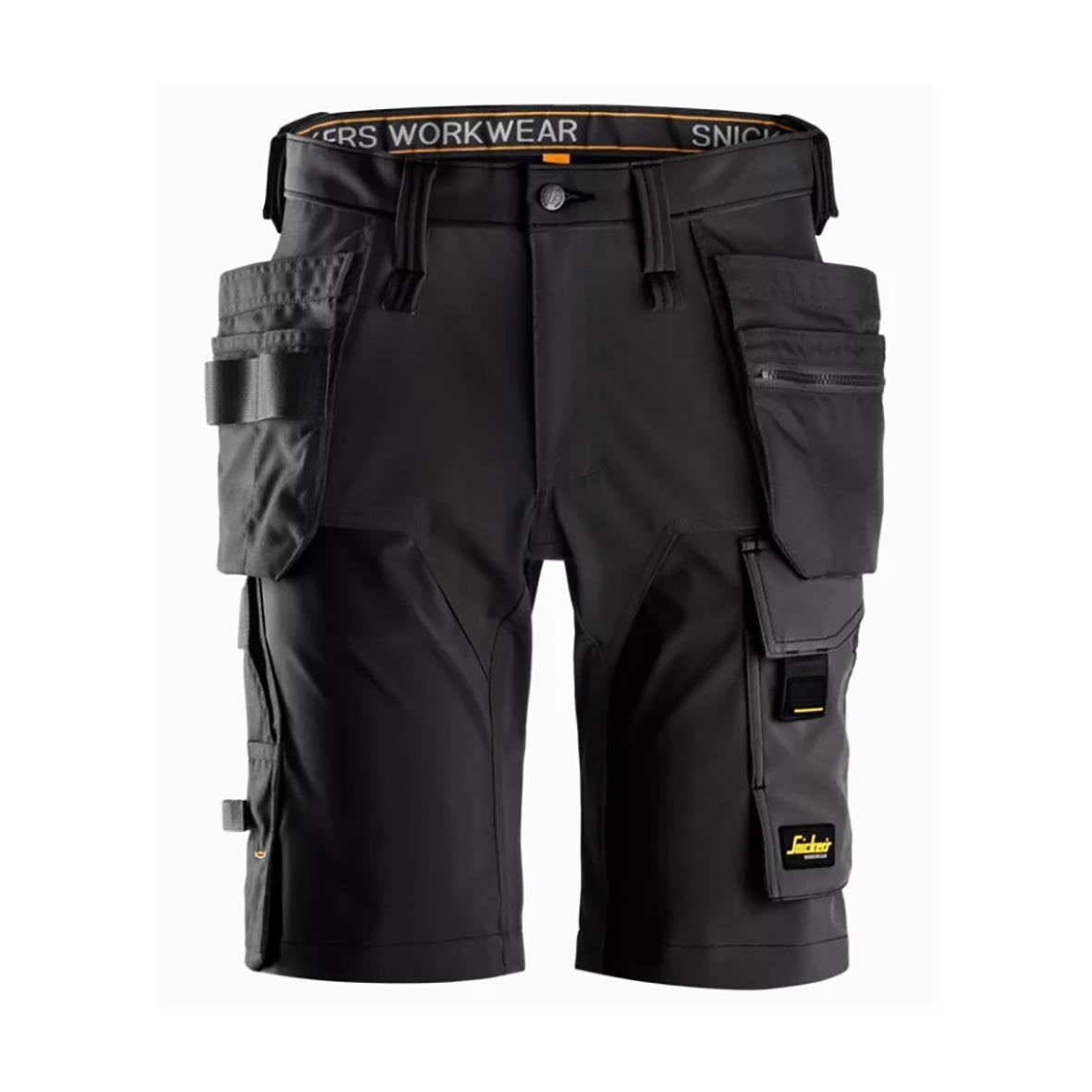 Svarta hantverksshorts Snickers 6175 Stretch AW med flera fickor och bälteshällor