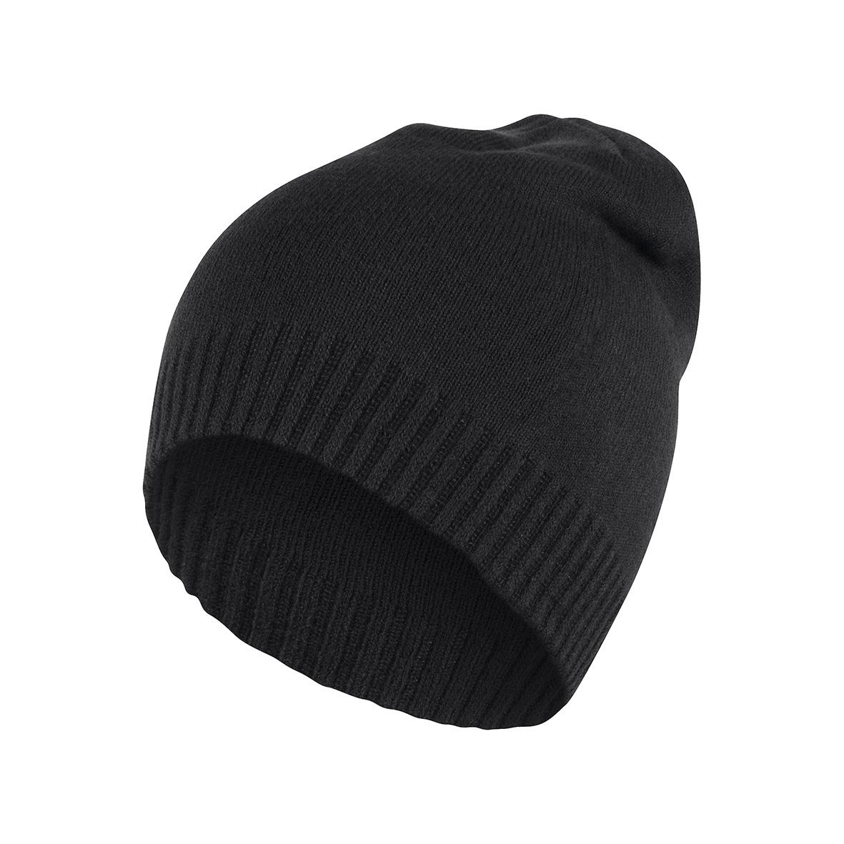 Svart mössa Texstar Beanie Double Cap AC16 i stickad design
