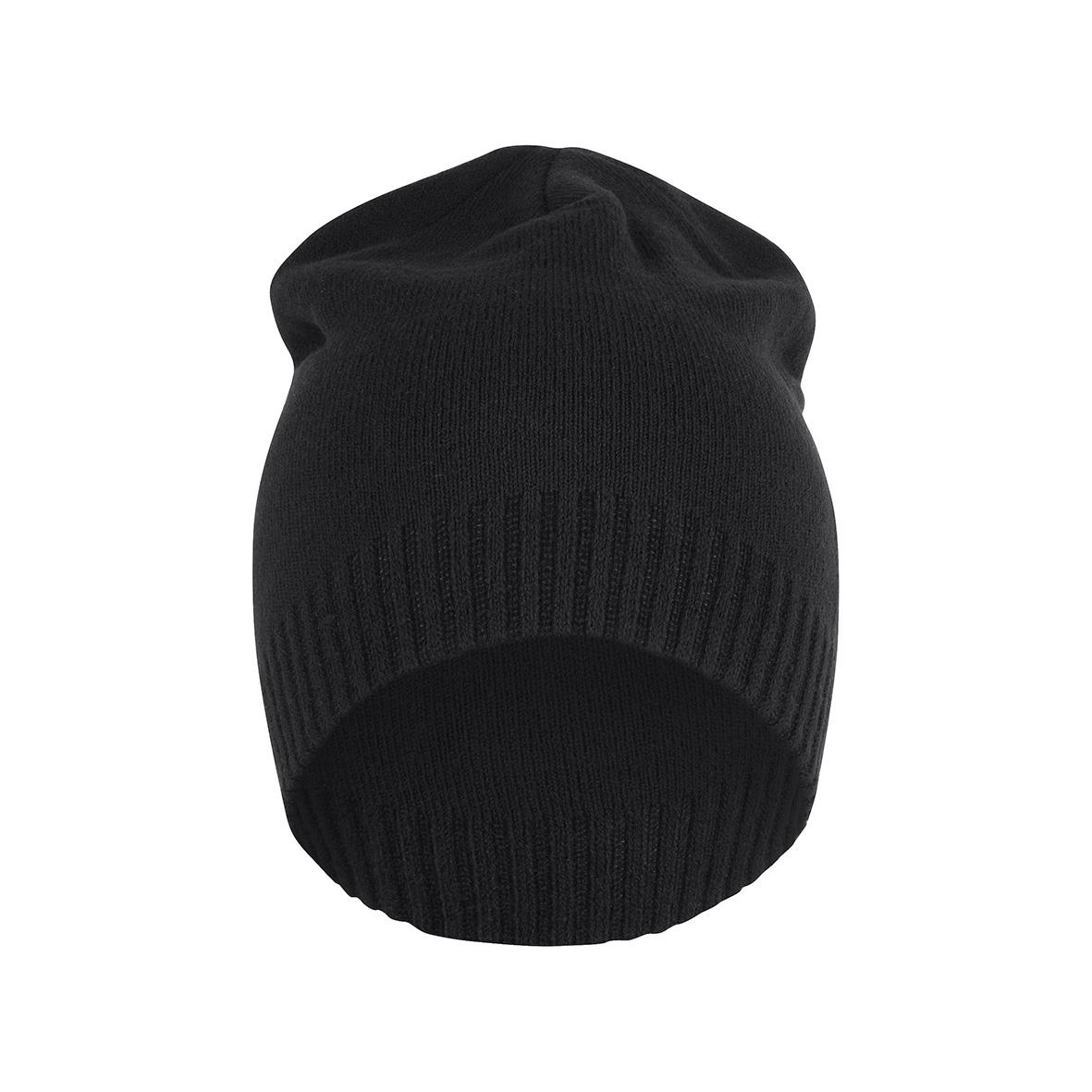 Svart mössa Texstar Beanie Double Cap AC16 i stickad design