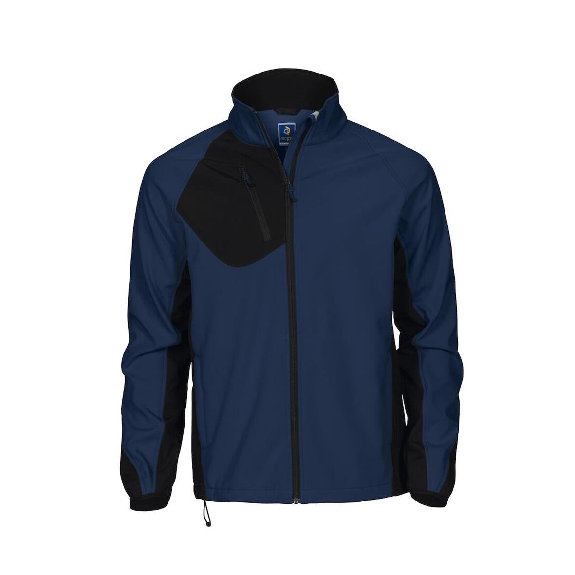 Marinblå softshelljacka Projob 2422 med svart detalj och dragkedja