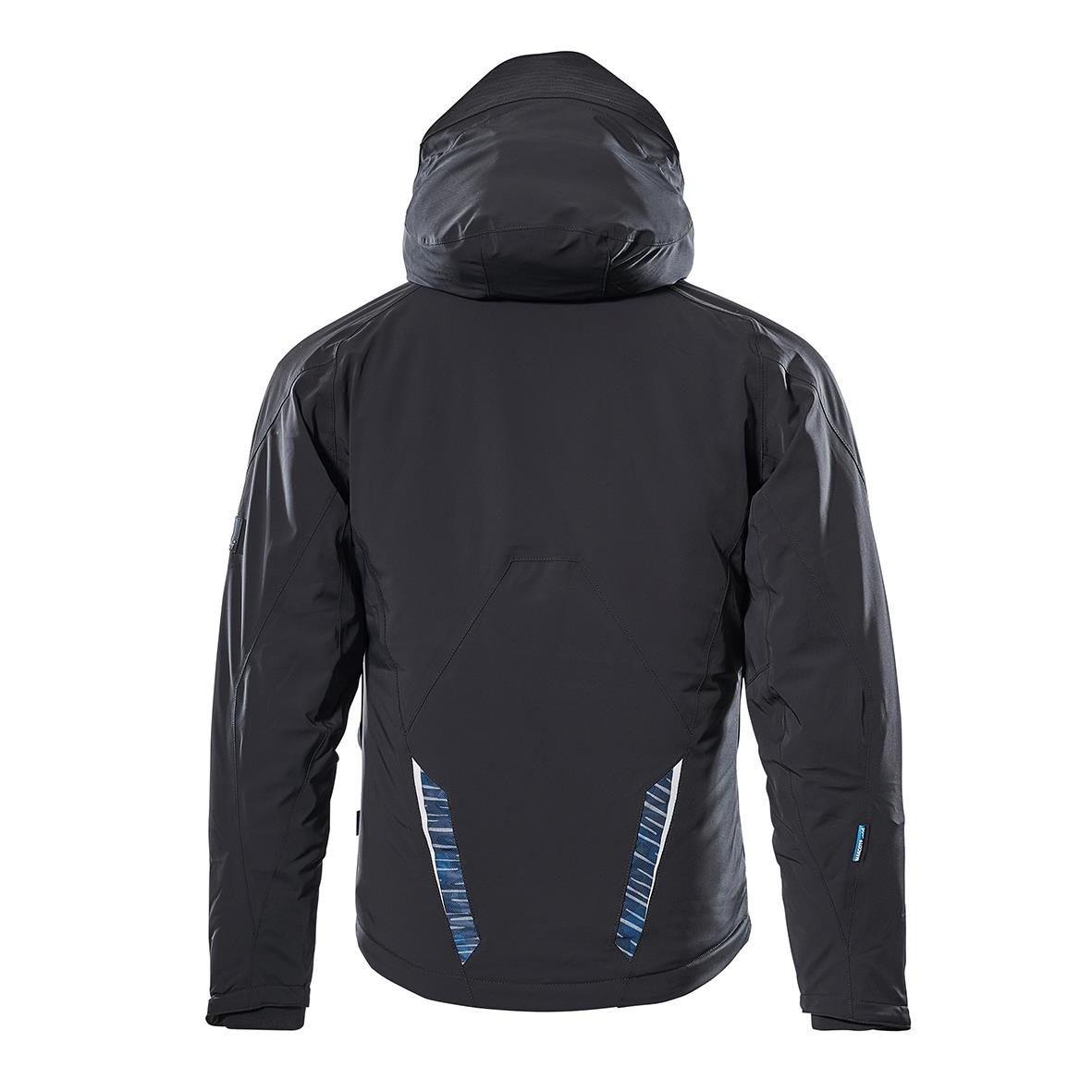 Svart vinterjacka för vuxen i storlek XS med huva och reflexdetaljer bakifrån