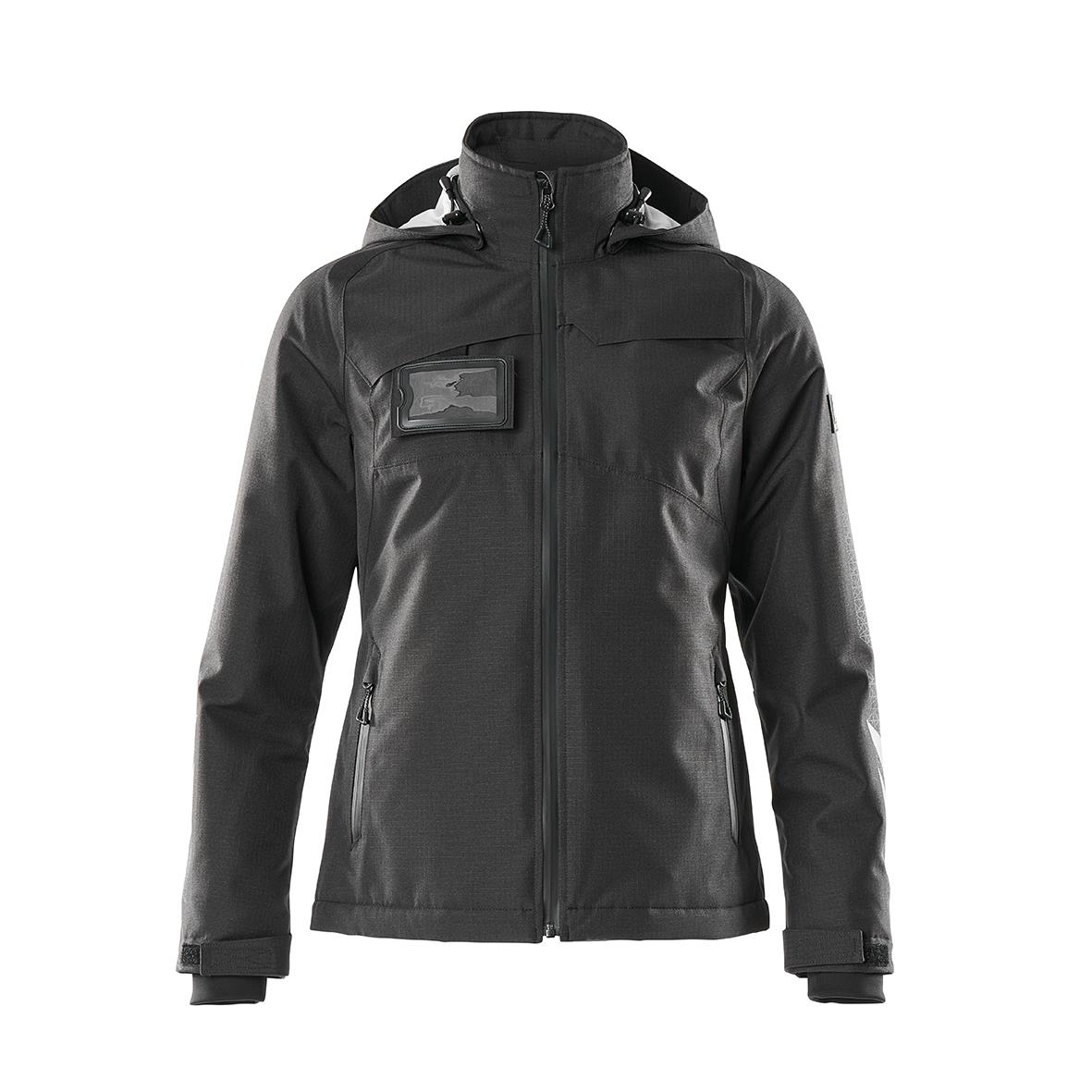 Svart vinterjacka för dam med huva och dragkedja, modell Mascot 18345-231