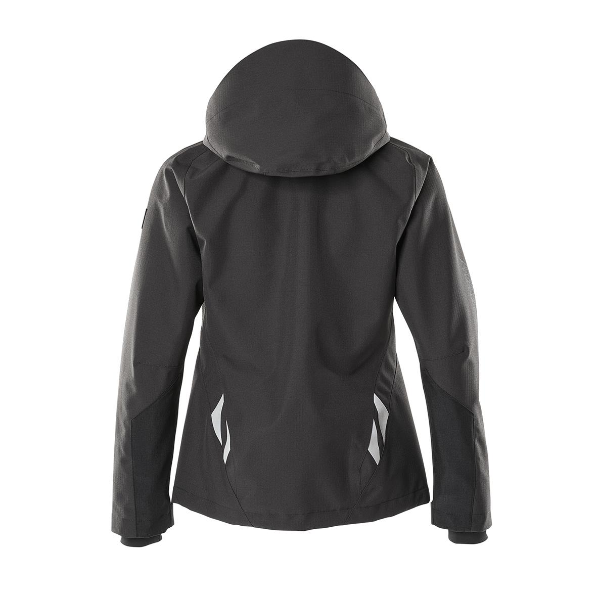 Svart skaljacka för dam i storlek 2XL med huva och fickor bakifrån